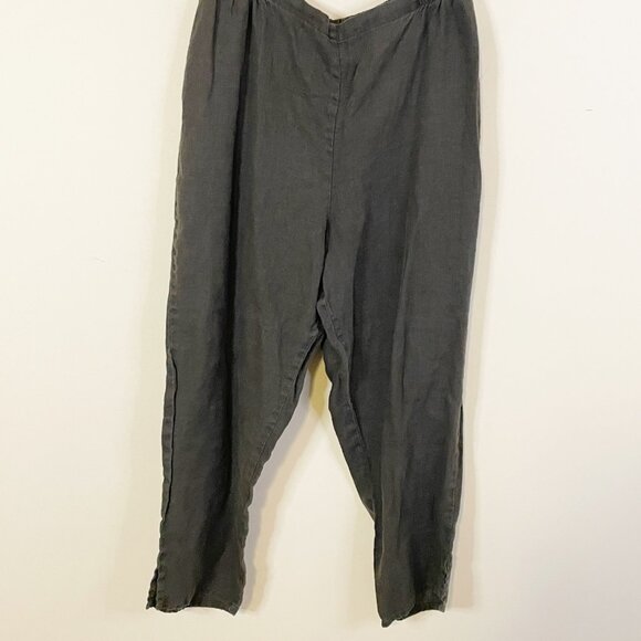 Flax 100% Linen High Rise Pull On Lagenlook Pants M - Picture 1 of 11